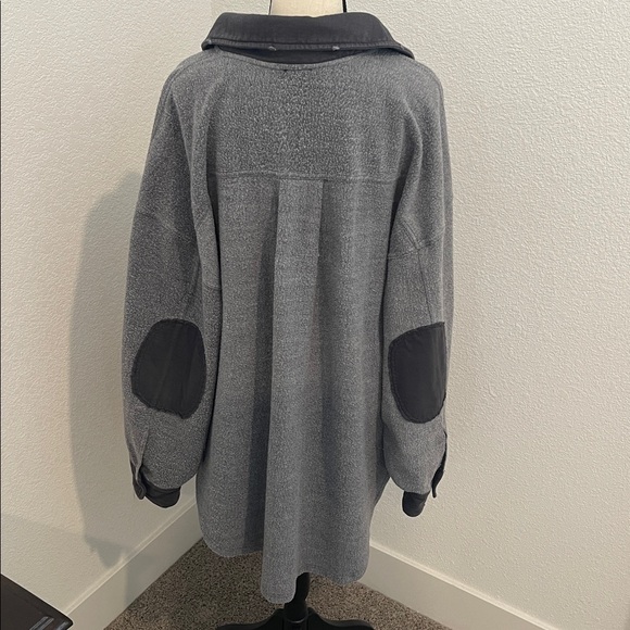 Free People | Navy blue Ruby Fleece button Front Shacket Sz L - Picture 5 of 12